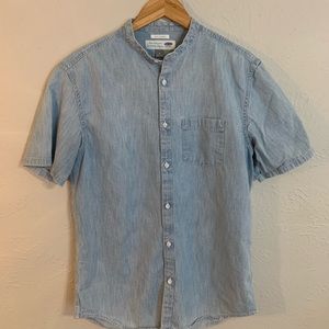 Old Navy Men’s Chambray Shirt with Grandad Collar